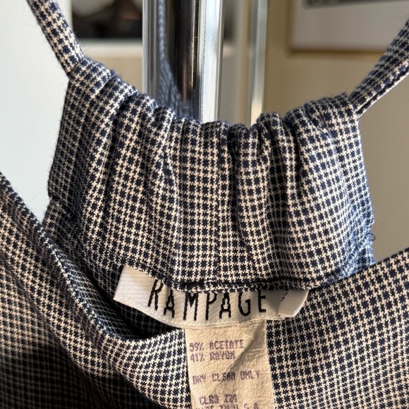 Rampage Gray Checkered Spring Summer Sleeveless Jumpsuit Overall Size Medium - Picture 3 of 6
